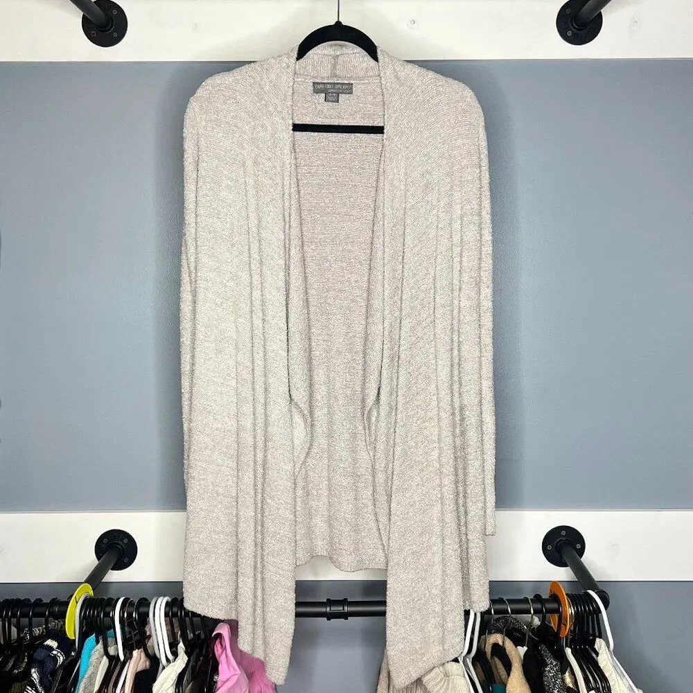 Barefoot Dreams Bamboo Chic Lite Gray Open Front Duster Cardigan Cozy S M
